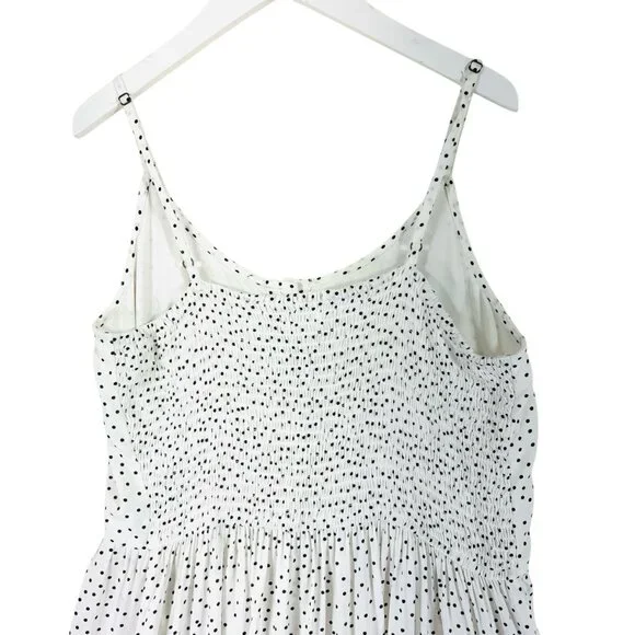 polka dot print dress smocked back with buttons and adjustable straps szL Japna - Picture 3 of 13